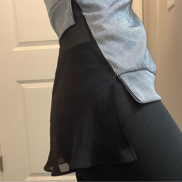 French Connection pin stripe knit sweater vest w/ chiffon drape vest size S - Picture 16 of 16